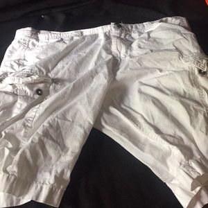 White cargo shorts